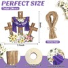 24 Pcs Wooden Easter Ornaments Decoration He is Risen Cross