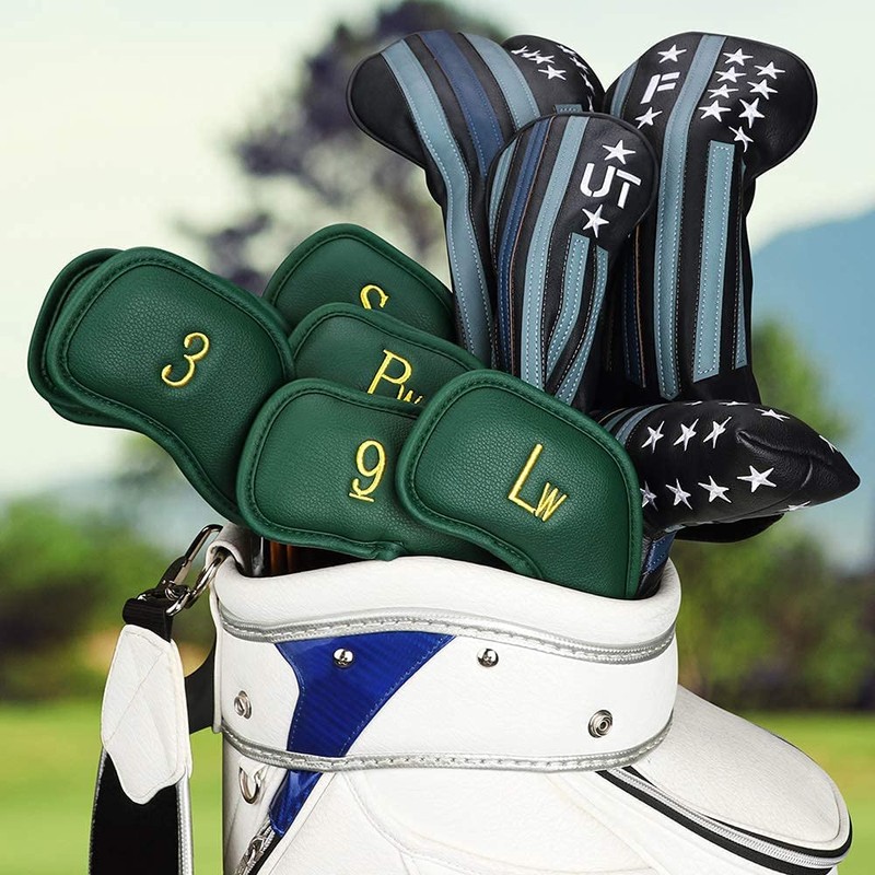 Craftsman Golf 12pcs Thick Synthetic Leather Golf Iron Head Covers