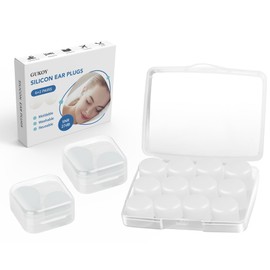 Silicone Ear Plugs for Sleeping, Reusable Waterproof Noise Cancelling Ear Protection EarPlugs for Sleeping, Mowing, Swimming, Airplanes, Concerts, 27dB Highest SNR (White)