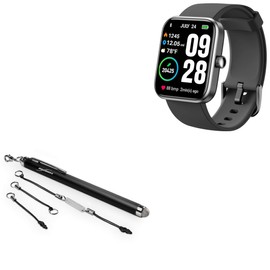 BoxWave Stylus Pen Compatible with TOZO S2 - EverTouch Capacitive Stylus, Fiber Tip Capacitive Stylus Pen - Jet Black
