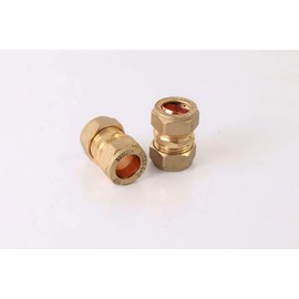 Straight Coupling Brass Compression Fittings 15mm Multi Packs 1, 2, 4 (2)
