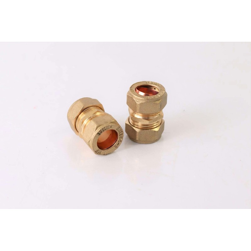Straight Coupling Brass Compression Fittings 15mm Multi Packs 1, 2,