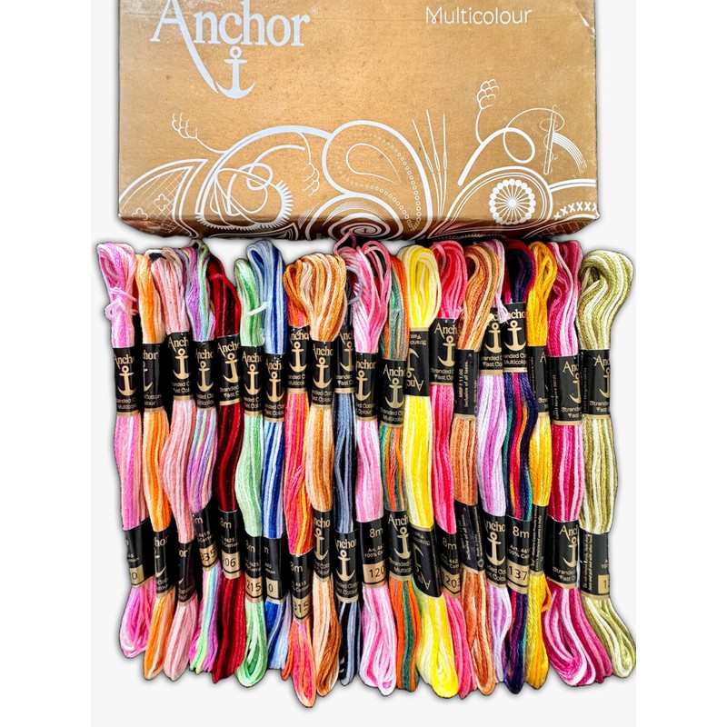 Anchor Multi Rainbow Variegated Cotton Embroidery Thread Skeins Floss Assorted