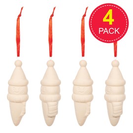Baker Ross FX799 Christmas Carrot Ceramic Decorations - box of 4, Christmas Decoration Arts and Crafts for Kids