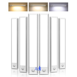 Under Cabinet Lighting, LED Motion Sensor Light Indoor, 1800mAh Rechargeable Closet Lights, Dimmable Under Cabinet Lights with 3 Color Temps, Wireless Under Counter Lights for Kitchen(6Pack)