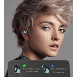 Wireless Earbuds Bluetooth V5.3 Headphones 60H Playback Deep Bass Stereo Ear Buds with LED Power Display Charging Case IPX7 Waterproof Earphones with Mic Headset for Laptop Pad Android/iOS Phones…