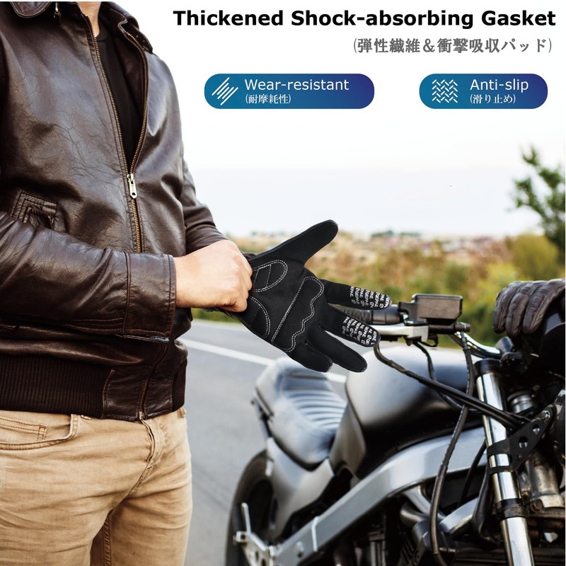 YAPJEB Skeleton Gloves Adjustable, Touch Screen Windproof Skull Gloves fit