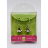 SWEET SOIREE Cupcake Enamel Rhinestone Hook Earrings, Silver Tone, NIB