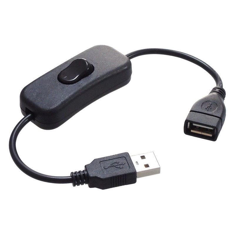 KAUMO USB Power Cord with Switch, 11.0 inches (28 cm)
