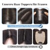 Echthaar Hair Topper für Frauen Krone Toppers Kurze Perücken Haarteile