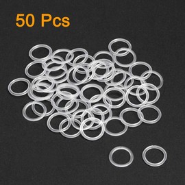 sourcing map Flat Washer Nylon M10 Seal 13 mm OD 10 mm ID 1 mm Thick Clear for Tap Pipe Water Hose Insulation Screws Pack of 50