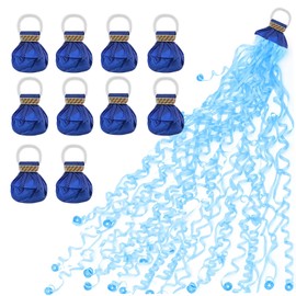 10 Pack Hand Throw Streamers,Blue Hand Throw Crepe Paper Popper,Each Colorful Streamer Poppers Has 30 Poppers Ribbons,Baby Blue Finger Streamers No Mess Confetti for Birthday Carnival Wedding