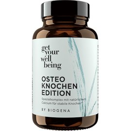 get your wellbeing by BIOGENA - Osteo Bone Complex with Natural Calcium from Sango Sea Corals - With Magnesium Blend, Vitamin D3, K2 & C - 60 Capsules - Vegan & Preservative-Free Supplements