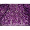wowfabric4less123 Purple 4way stretch sequins Embroidery Mesh Lace fabric 50”