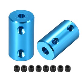sourcing map Set of 2 4 mm to 5 mm Bore Rigid Coupling Screw L25XD14 Aluminium Alloy Shaft Coupling Connector Engine Accessories Blue