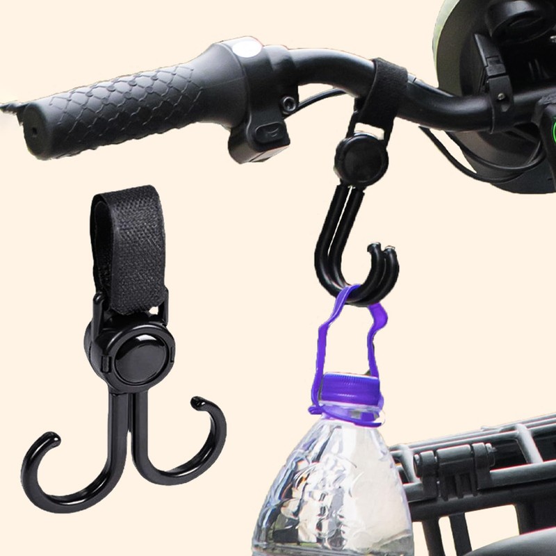 Pram Hooks, Pram Hook Clips, Swivel Double Hooks, Heavy Duty
