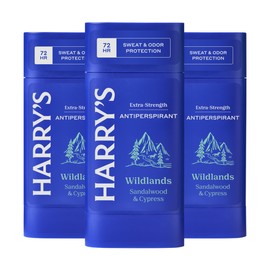 Harry's Extra-Strength Antiperspirant Deodorant, Sweat & Odor Control Antiperspirant for Men, Wildlands, 2.5 oz Pack of 3