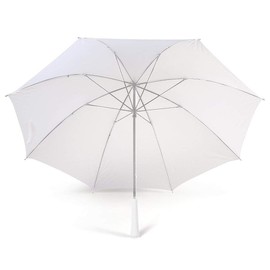 Jollybrolly White Wedding Umbrella – Straight Stick Wedding Umbrella for Bride, Sun Protection Parasol, Windproof, Waterproof, Large Canopy for Two, White Handle