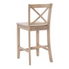 Linon Greywash Torino Rustic X Backed, Counter Height Stool