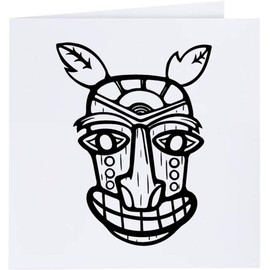 'Tiki Mask' Blank Greeting Card (GC00010143)