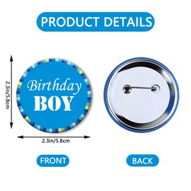 HAHZY Birthday Boy Pin, It's My Birthday Pin, Happy Birthday Man Pin Birthday Pin for Boys, Birthday Button for Boys Men, Birthday Button Pin for Boys, Birthday Gifts Party Decorations Supplies