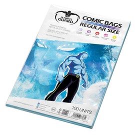 Ultimate Guard Comic Bags - Resealable Regular Size, Protective Sleeves for Comics, 100 Pack