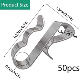 Pack of 50 Trailer Frame Wire Clamps, Photovoltaic Cable Clips, Cable Holder, Stainless Steel Solar PV Cable Clips, Solar Module Fixation Clips, Suitable for Cable Assembly