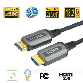 Jeirdus 100ft AOC HDMI Fiber Optic Cable Ultra HDR HDMI2.0b 18 Gbps,Support 4K60HZ ARC HDR10 HDCP2.2, Dolby Vision, Light Speed Slim and Flexible