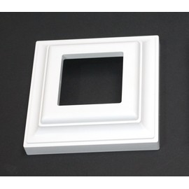 JSP Manufacturing Plastic Black or White Deck Railing Column Post Base Trim Ring 3 x 3 Post Base fit Outside 3x3 Posts, railings, Decks, Signs or Columns. (4, White)