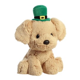 Aurora® Whimsical St. Patrick's Day Golden Lab Stuffed Animal - Seasonal Celebration - Decorative Companion - Brown 6 Inches