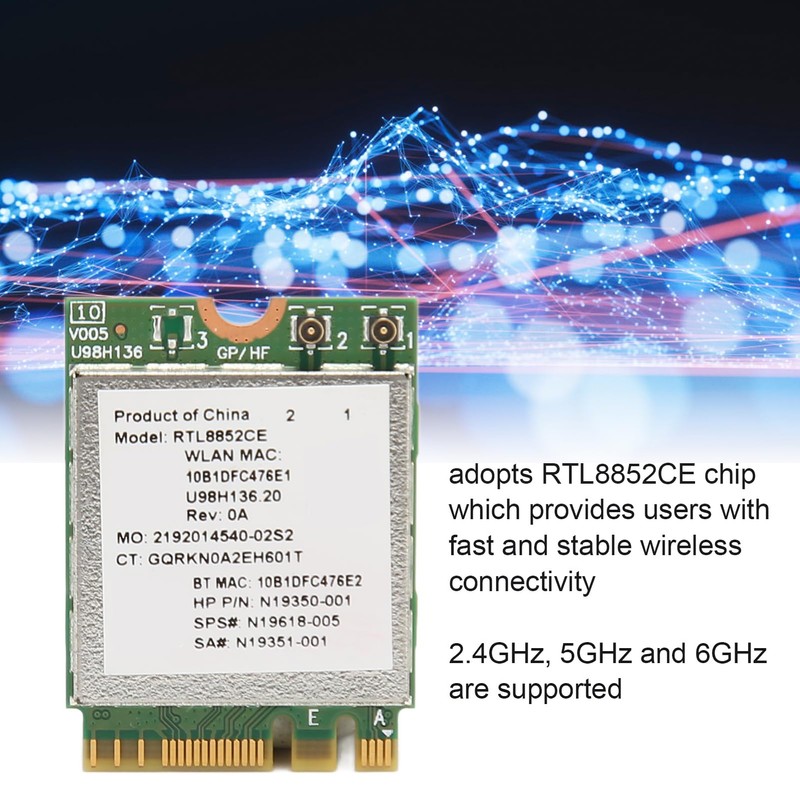 ASHATA WiFi 6E Wireless Card for RTL8852CE WiFi Card, 5374