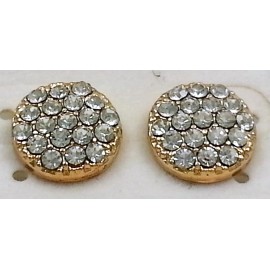 Buycelebrate 14k Gold Plated Round Custer Flower Cubic Zirconia Stud Earrings