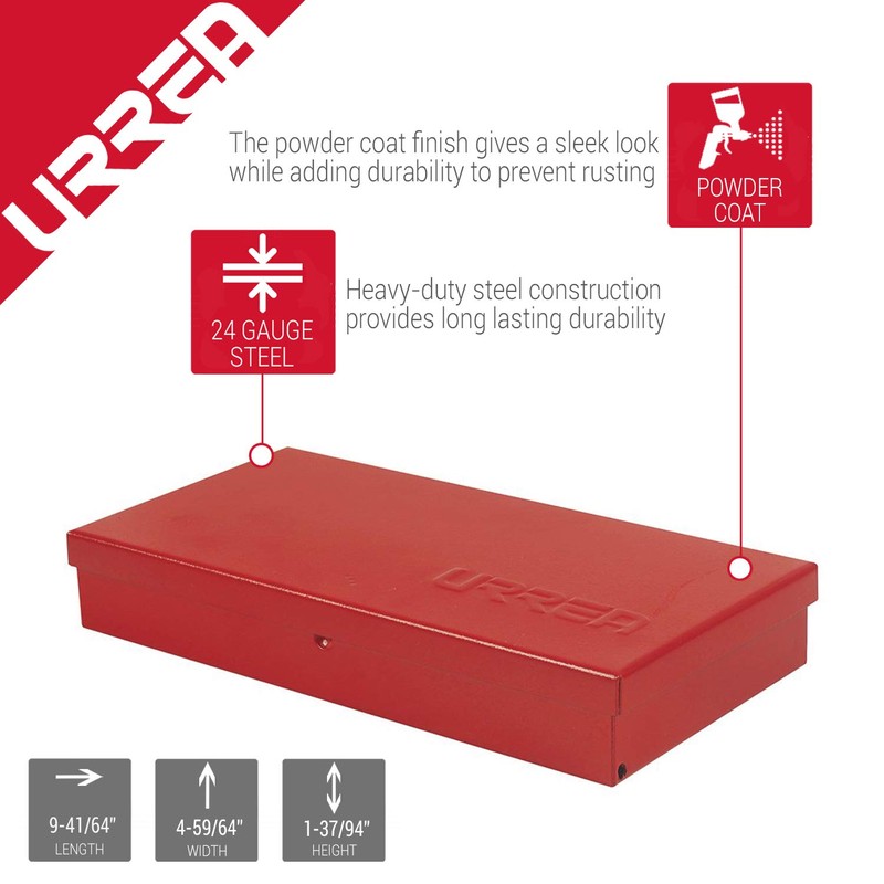 URREA Metal Tool Box - 9.6" x 5" x 1.4"