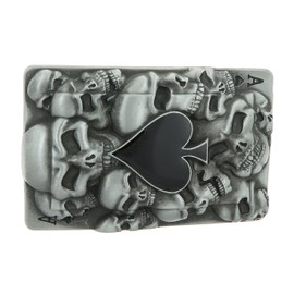 Ace of Spades and Skulls Belt Buckle