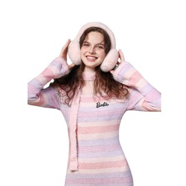 DHSUN Ear Warmers, Ear Warmers Women, Ear Muffs Keep Warm in Winter, Warm Earmuffs Winter for Wind Protection Outdoor, Pink Rabbit Down Imitation