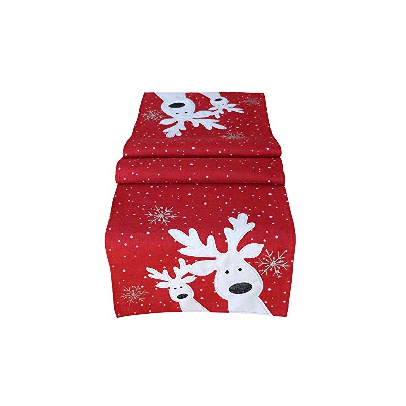 Raebel Tablecloth 85 x 85 cm Embroidery Funny Elk Red