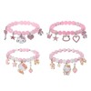 4-piece bracelet, Y2k matching bracelet, elastic crystal bead bracelets, pair