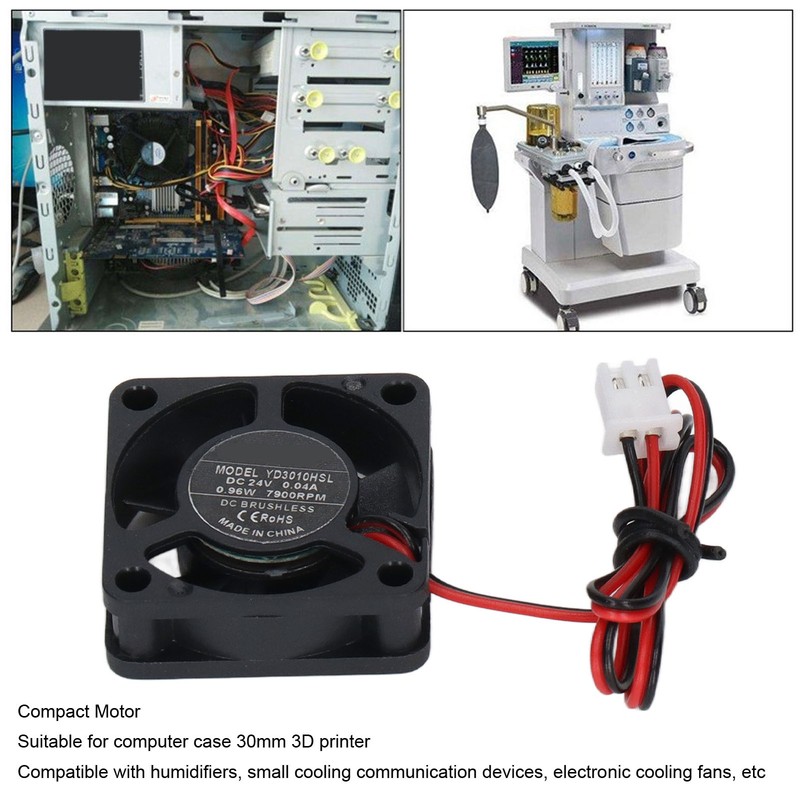 3010 DC Brushless Fan 2pin Terminal Low Noise Mini DC