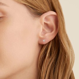 KRKCLIFE Moissanite Earrings for Women, 2.0 Carat Diamond Studs Earrings, 925 Sterling Silver, D Color, VVS1, 3 Prong Setting, White Gold Vermeil Hypoallergenic Jewelry Gifts for Her Girlfriend