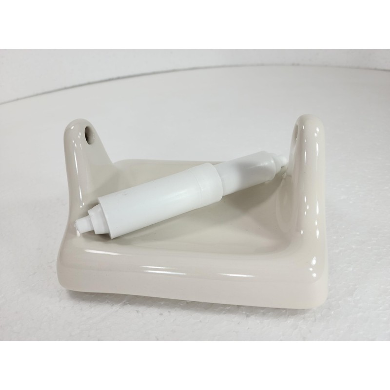Beige Bone Almond Ceramic TP Toilet Paper Holder Wall Mount