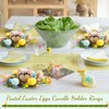 XunYee 4 Pcs Easter Candle Wreath Artificial Easter Egg Candleholder