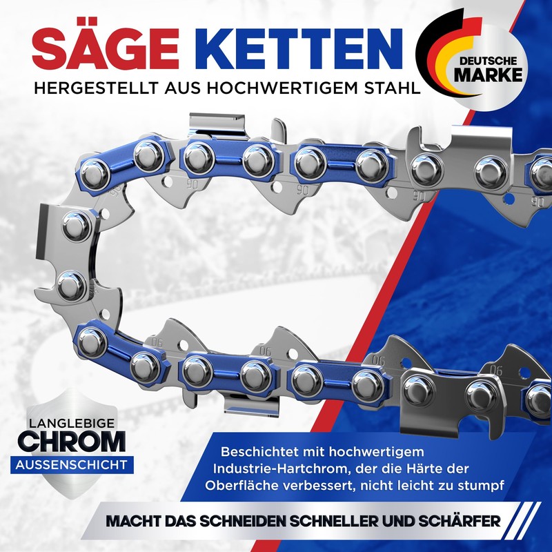 Garlavie Set of 3 Chainsaw Chains 35 cm 3/8 LP