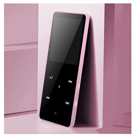 MP3 Player, Bluetooth 5.0, 1.8 Inch Screen, MP4 Player, 8 GB Memory, 128 GB Expandable, Portable Music Player, Supports Game Recording, Electronic Book, Film, (Pink)