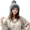 Yixda Women's Winter Hat with Ear Flaps Warm Fur Hat