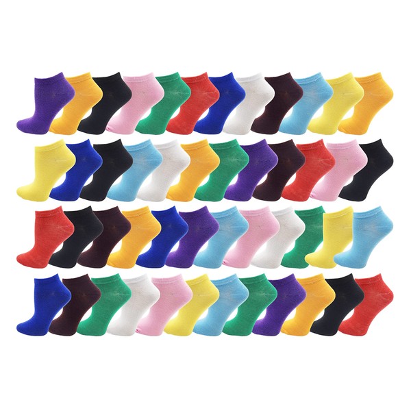 48 Pairs Womens Low Cut Ankle Socks, Comfortable Lightweight Breathable