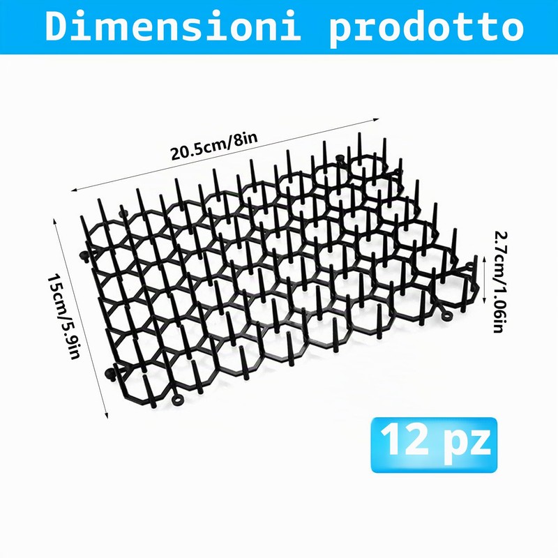 12Pz Dissuasore per Gatti Repellente in Plastica,Tappetino RepellenteGattio