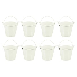 PATIKIL 2.4"x2" Small Metal Buckets with Handle, 8 Pcs Mini Galvanized Bucket Colorful Easter Buckets for Crafts Party Favors Decoration, Red