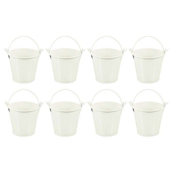 PATIKIL 2.4"x2" Small Metal Buckets with Handle, 8 Pcs Mini