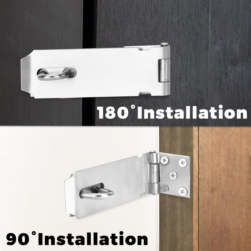 Stainless Steel Deadbolt Lock with Padlock & Screws, Cellar Lock