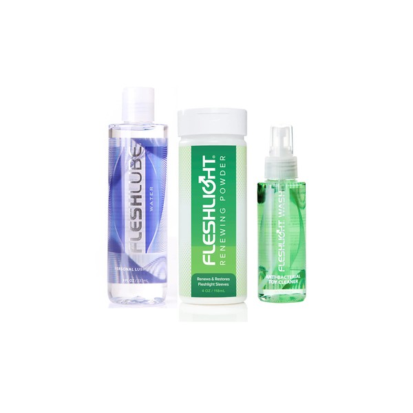 Fleshlight Care Set – Water-based Lubricant, Cleaning and Care